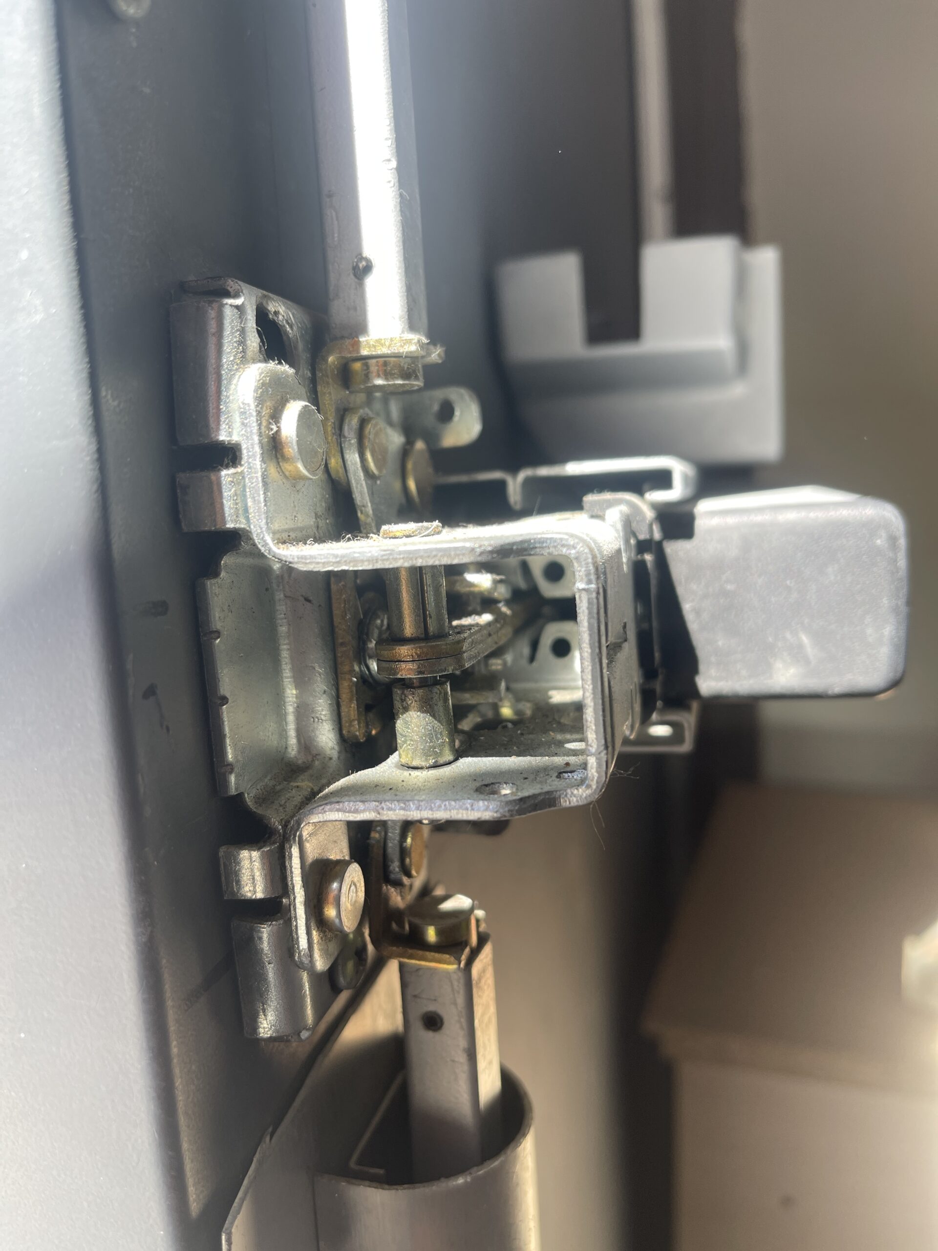A variety of commercial door locks displayed on a table
